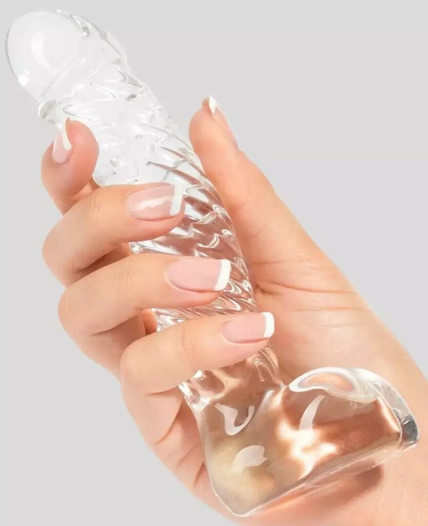 Best Glass Dildo for Virgins - Lovehoney Realistic Textured Sensual Glass Dildo with Balls