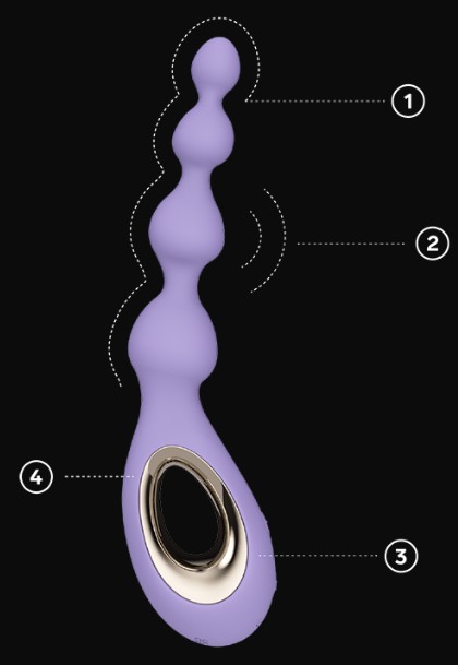 The kay features of the LELO Soraya Beads design showcased